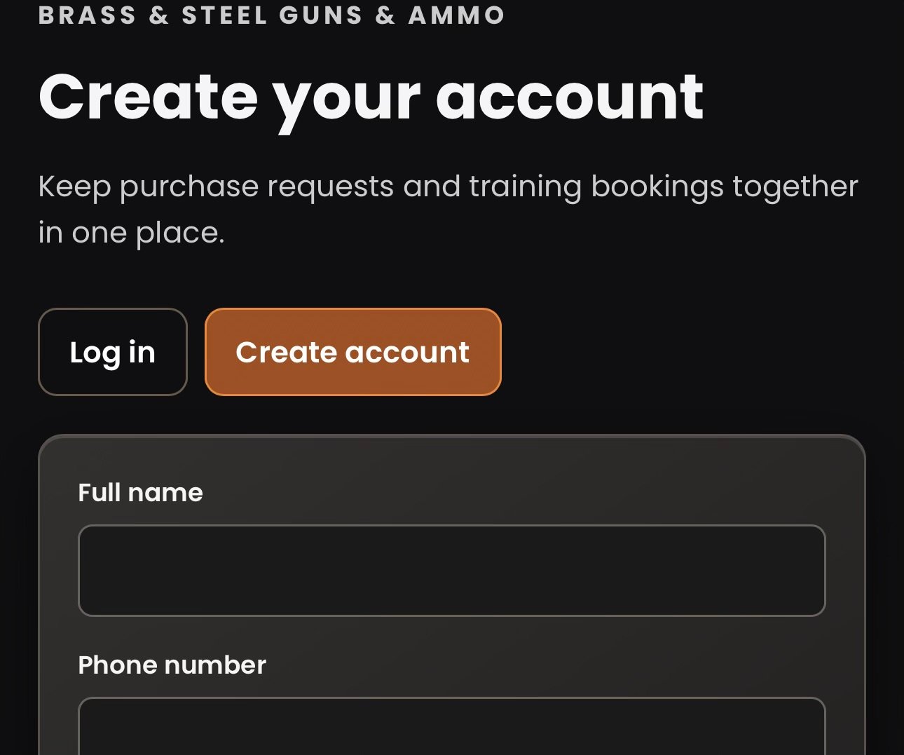 Screenshot guide: Sign in or create your account