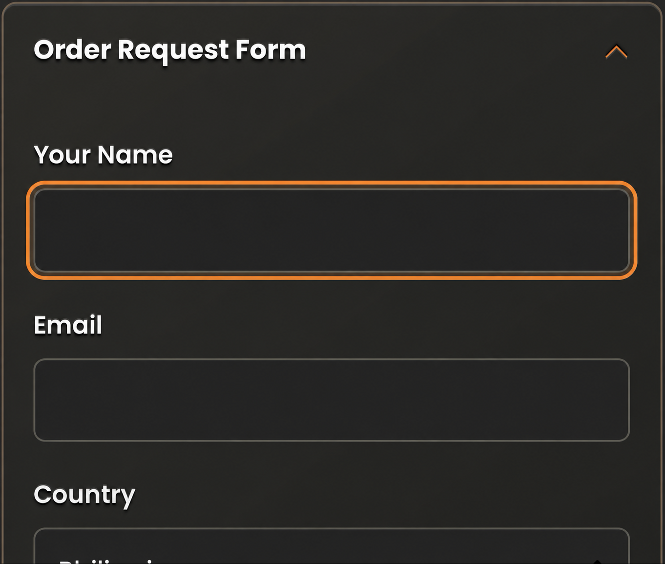 Screenshot guide: Fill in the order request form